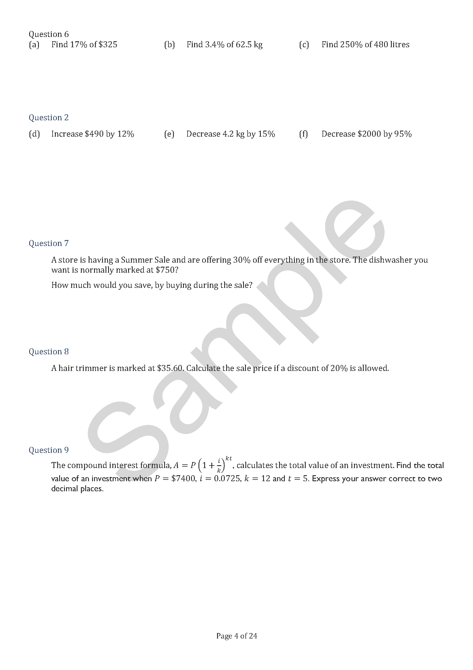 Staying In Touch General Mathematics, Units 1 & 2 with Solutions